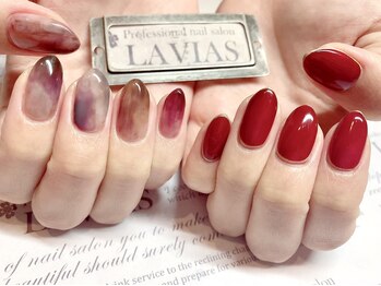プロフェッショナル ネイルサロン ラヴィアス(LAVIAS)/【ジェル】ワンカラ＋アート２本