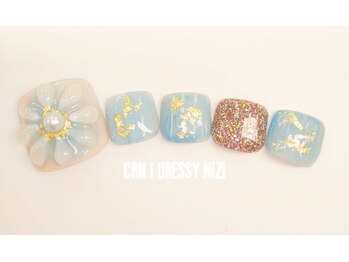 キャンアイドレッシー ニジ(Can I Dressy NIZI)/【Foot】フラワーネイル