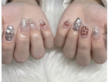 デュアスアール チャンドラ(DuasR chandra)/手書きお花ネイル