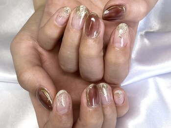 ひまりネイル(ひまりnail)/ミラーニュアンスネイル