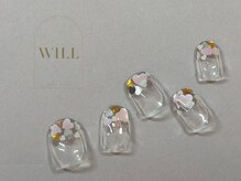 ネイルサロン ウィル 恵比寿(will)/クリアハートホロネイル