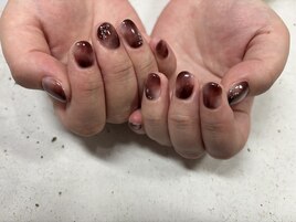 秋っぽニュアンスネイル♪