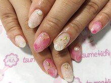 ネイルサロン 爪吉/大理石風なクラッシュ感が最高！