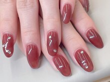 フォフォネイル 自由が丘(Fofo nail)/【ボルドー×ストーン】