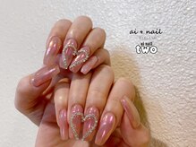 アイネイルトゥー 小倉(ai nail two)/ピンクオーロラネイル