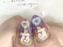 ラメグラ×横グラデネイル