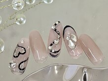 ネイルサロン ジェイ(Nail Salon J)/ラメフレンチハートネイル