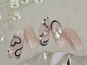 ネイルサロン ジェイ(Nail Salon J)/ラメフレンチハートネイル