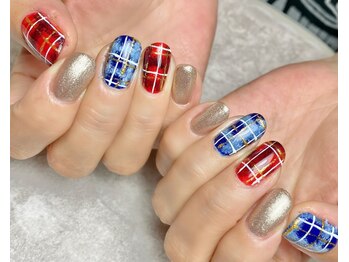 ラヴィネイル(La Vie Nail)/チェックネイル/クリスマス/秋冬