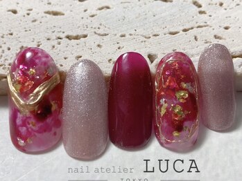 ネイルアトリエルカ(nail atelier LUCA)/W-101 ボルドーニュアンスネイル