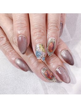 オーブ(AUBE)/手書きアート マグネットネイル