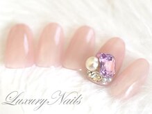 ラグジュアリーネイルズ カワグチ(Luxury Nails Kawaguchi)/ワンカラー&３Dジュエルビジュー