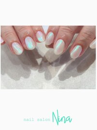 ホワイト×グリーンオーロラ