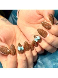 ブラウンネイル/リボンパーツ