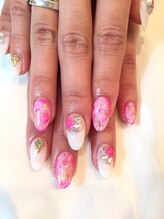 ネイルサロン ドレリッチ 大宮店(drerich)/ピンクタイダイホイル