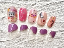 カラ ネイル 中津店(calla nail)/ねこちゃんアシンメトリー