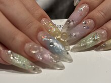 手描きネイル/長さだし/持ち込み/ロングネイル/プライベート