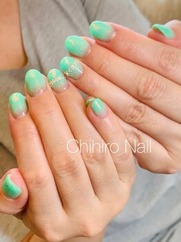 チヒロネイル/ミントグリーンなネイル