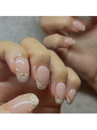 自爪風ニュアンスフレンチネイル