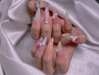 エムズ ネイルサロン(M2)/長さだしパステルリボンネイル