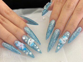 ユニネイル 池袋(Uni Nail)/ブルーキティーネイル♪