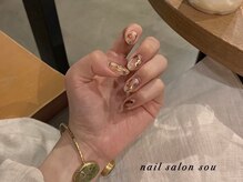 ソウ 西梅田店(Sou)/秋マーブルニュアンスネイル