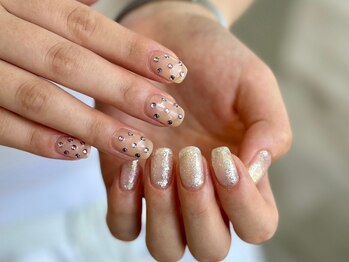 アース コアフュールボーテ 熊谷店(EARTH coiffure beaute)/シンプルラメネイル　6900円