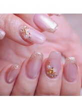 ピオニーネイル(peony nail)/夏の思い出　ホロフレンチ