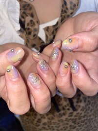 カラフルグラデとシルバーアート