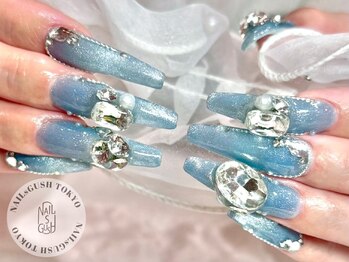 ネイルズガッシュ 蒲田東口店(NAILsGUSH)の写真/【スカルプ】深爪や折れてしまった爪も美しいフォルムで長さだし♪綺麗め/ゴテゴテ/ナチュラルも◎