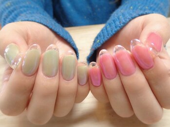 アミュリー ネイル アトリエ(Amury nail atelier)/クリアフレンチ☆ 春夏秋冬