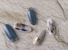 サンミーゴネイル 神戸店(Sunmego Nail)/ニュアンスブルーうねうねネイル