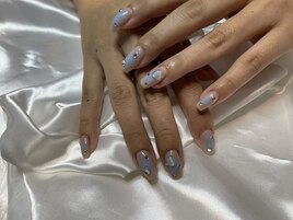 UVハートパーツチークネイル