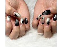 ブラックスターネイルデザイン