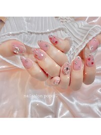 フレンチガーリー◎ハートネイル