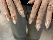 サクノネイル(SAKUNONAIL)/ベージュマグネットネイル