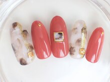 ネイルサロン あかねいろ/春夏　ホワイトべっ甲ハンド