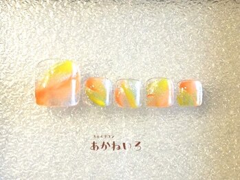 ネイルサロン あかねいろ/夏色フット ビー玉ネイル