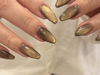 秋カラーマグネットネイル