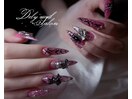 シアーピンク×黒トライバル