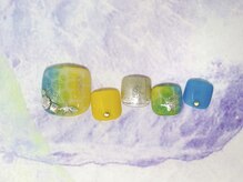 ネイルライフ(NailLife)/縦グラ水面夏フット