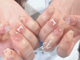 チーク×バラネイル