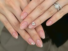 ラリーネ 表参道店(Larine)/ピンクラメ×ビジューネイル