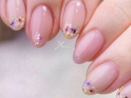 押し花ニュアンスネイル