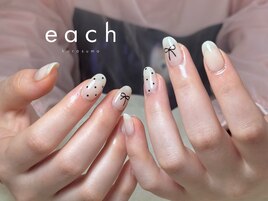 ホワイト×リボン×ドット