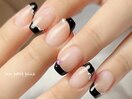 【ブラックフレンチネイル】