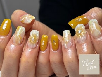 ネイルセッション(nail session)の写真/貸切プライベート空間でくつろぎながらネイルを♪デザイン決めも相談OK◎"手書きSEASONデザイン¥8300～"