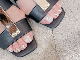 【フットネイル】シェルネイル