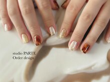 スタジオパルテ ネイルアイラッシュ(studio PARTE)/べっこう×ミラーアート