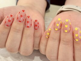 カラフルハートネイル